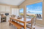 Great views while you take in meals or catch up on emails at this workspace